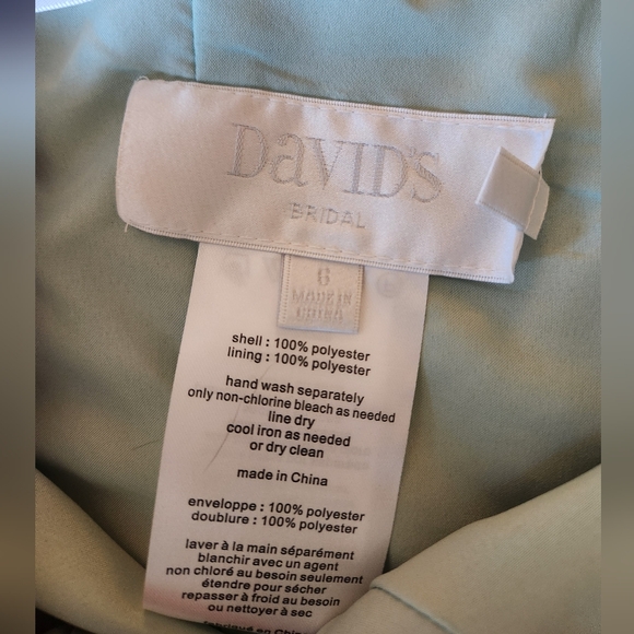 David's Bridal one shoulder bridesmaid dress in meadow color, size 6 - Picture 2 of 6